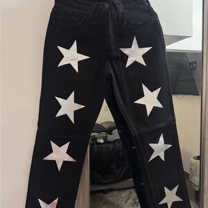 Black Jeans with Silver Stars